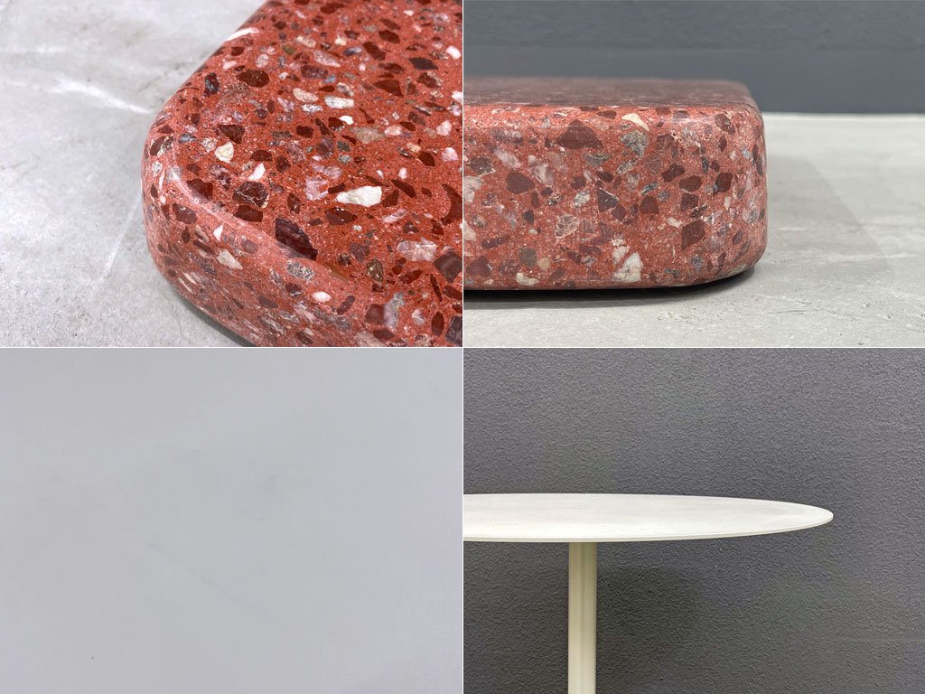 ヘイ HAY テラゾー テーブル ラウンド TERRAZZO TABLE Round カフェテーブル W70cm スカイグレー × レッドベース 人工大理石 デンマーク 北欧家具 〓