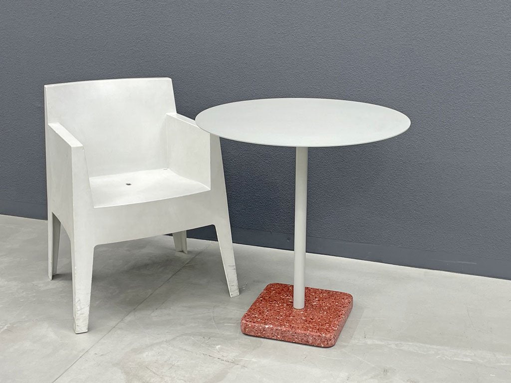 ヘイ HAY テラゾー テーブル ラウンド TERRAZZO TABLE Round カフェテーブル W70cm スカイグレー × レッドベース 人工大理石 デンマーク 北欧家具 〓