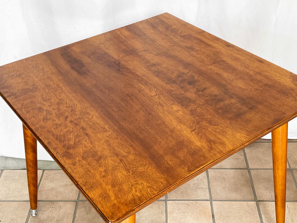 パシフィックファニチャーサービス P.F.S. スクエア テーブル SQUARE TABLE ダイニングテーブル 樺材 ダークブラウン Lサイズ W80cm 定価82,500円 ◇