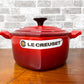 ルクルーゼ LE CREUSET ココットダムール COCOTTE D'AMOUR 両手鍋 ハート型 鋳物 チェリーレッド 1.9L フランス製 未使用品 ●