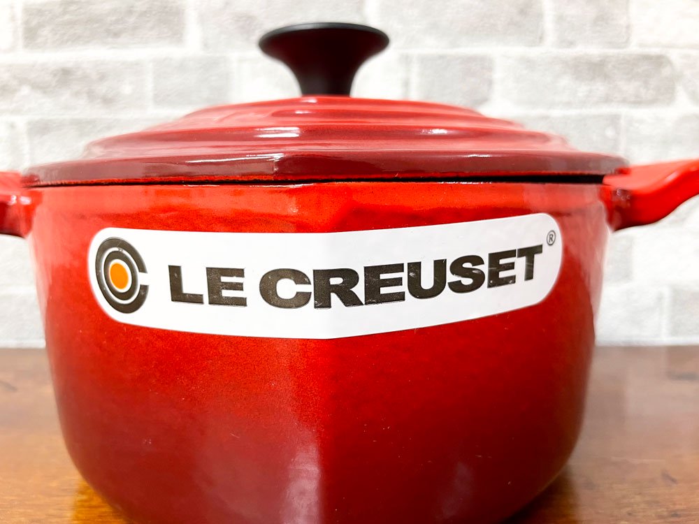 ルクルーゼ LE CREUSET ココットダムール COCOTTE D'AMOUR 両手鍋 ハート型 鋳物 チェリーレッド 1.9L フランス製 未使用品 ●