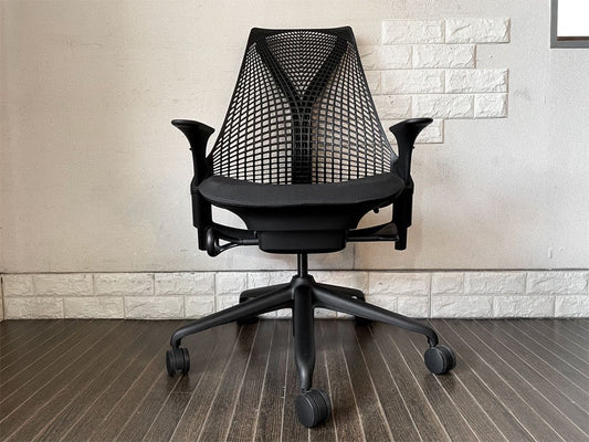 ハーマンミラー Herman Miller セイルチェア SAYL CHAIR デスクチェア オフィスチェア ブラック ミドルバック イヴ・ベアール 定価￥104,500- ◎