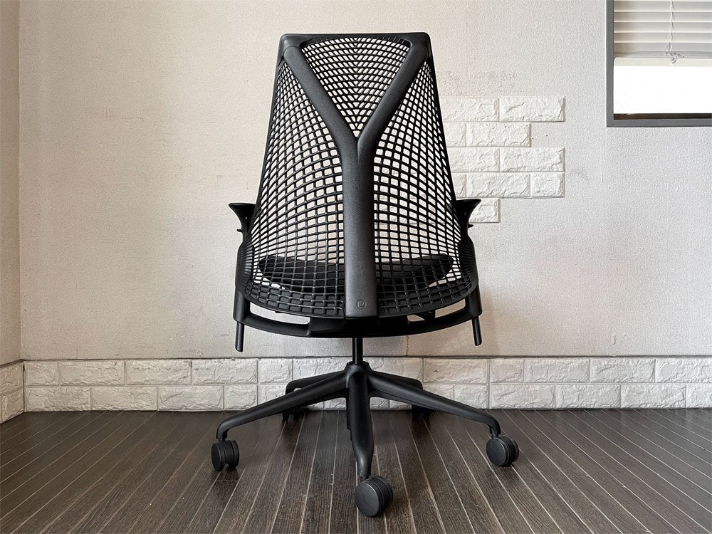 ハーマンミラー Herman Miller セイルチェア SAYL CHAIR デスクチェア オフィスチェア ブラック ミドルバック イヴ・ベアール 定価￥104,500- ◎