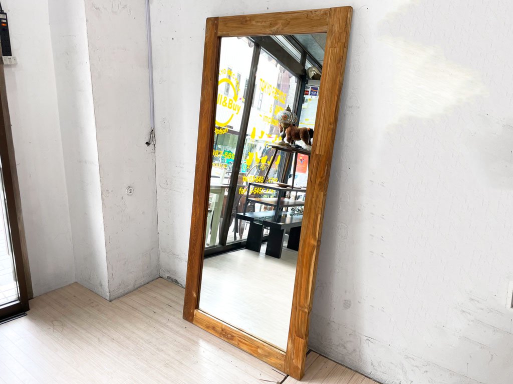 アデペシュ a.depeche オールドチークミラー old teak mirror ウォールミラー 姿見 Lサイズ 定価 \63,800- ★