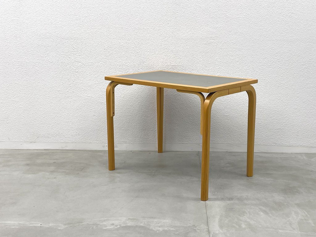 マグナスオルセン Magnus Olesen コンパクト スクエアデスク Desk 高さ66ｃｍ リノリウム × ビーチ ウッド R・ティエセン＆J・ソーレンセン 北欧 デンマーク 〓