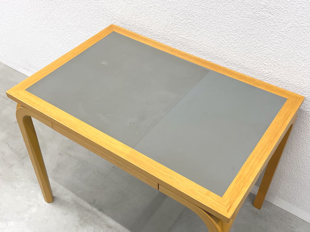 マグナスオルセン Magnus Olesen コンパクト スクエアデスク Desk 高さ66ｃｍ リノリウム × ビーチ ウッド R・ティエセン＆J・ソーレンセン 北欧 デンマーク 〓