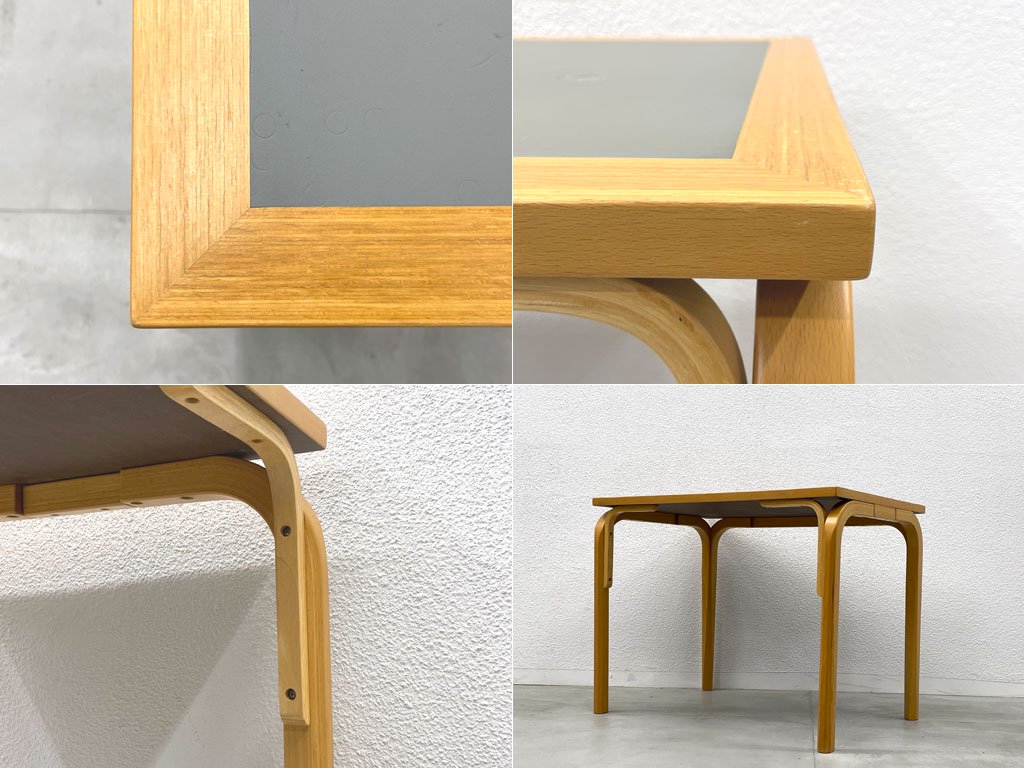 マグナスオルセン Magnus Olesen コンパクト スクエアデスク Desk 高さ66ｃｍ リノリウム × ビーチ ウッド R・ティエセン＆J・ソーレンセン 北欧 デンマーク 〓