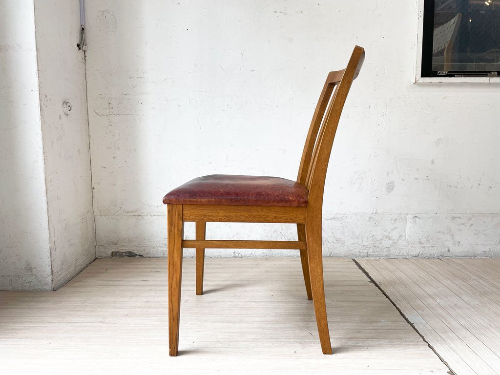 トラックファニチャー TRUCK FURNITURE クアトロチェア QUATTRO CHAIR ナラ無垢材 × 牛革シート ダイニングチェア 定価￥72,380- B ★