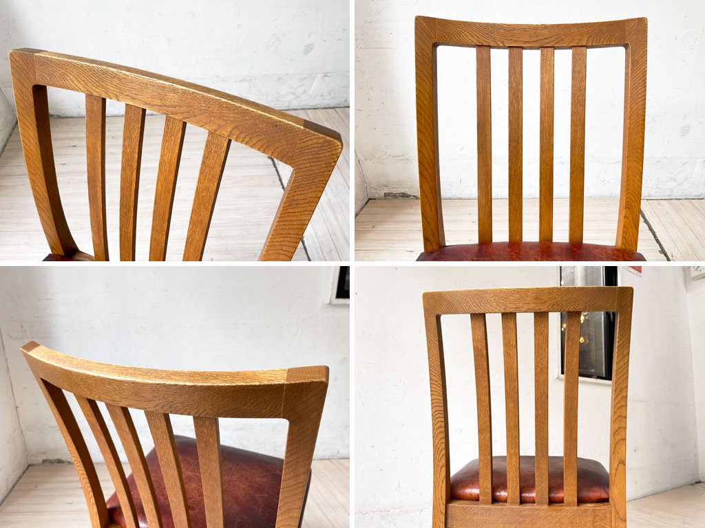 トラックファニチャー TRUCK FURNITURE クアトロチェア QUATTRO CHAIR ナラ無垢材 × 牛革シート ダイニングチェア 定価￥72,380- B ★