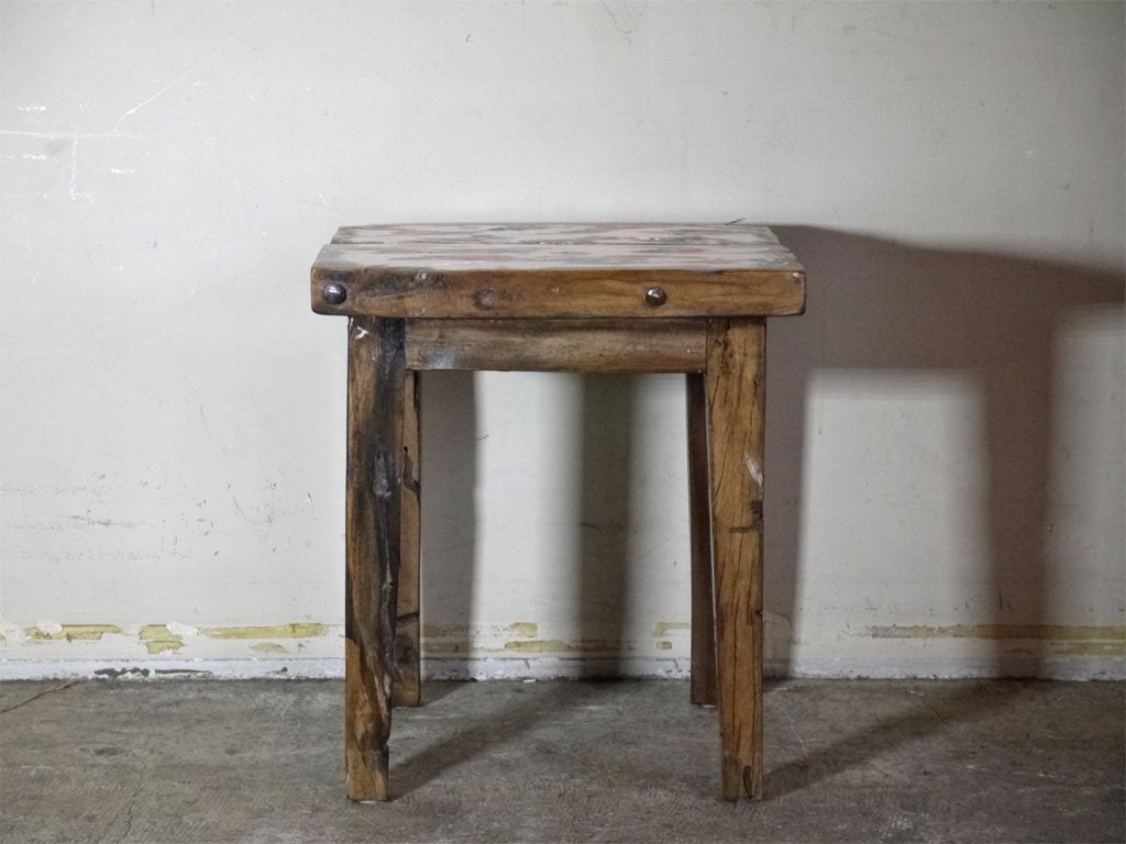 ボートウッド Boat Wood チーク無垢材 古材 サイドテーブル ランプテーブル 花台 ラスティック ■