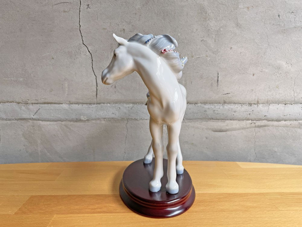 リヤドロ LLADRO 十二支コレクション The Horse 馬 干支 陶器 フィギュリン 台座 箱付き スペイン製 定価\71,500- ♪