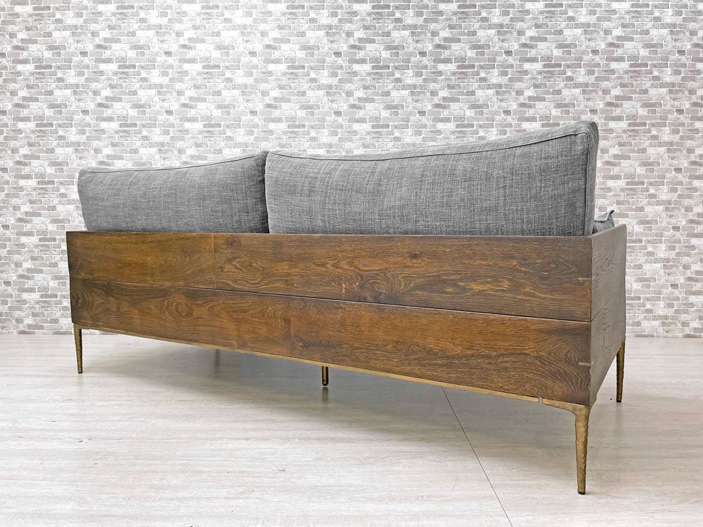 スクエアルーツ SQUARE ROOTS クル ソファ KULU SOFA 3人掛け フェザークッション オーク材フレーム アイアン 参考定価：297,000円 ●