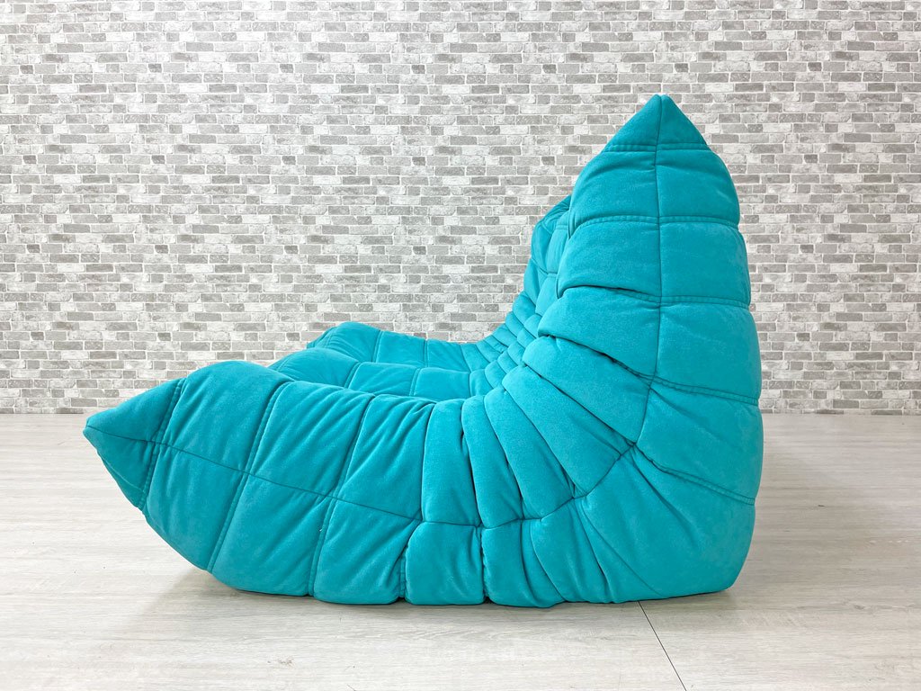 リーンロゼ ligne roset トーゴ TOGO ソファ 2人掛け ファブリック サウスビーチ ミッシェル・デュカロワ フランス 定価：385,000円 美品 ●