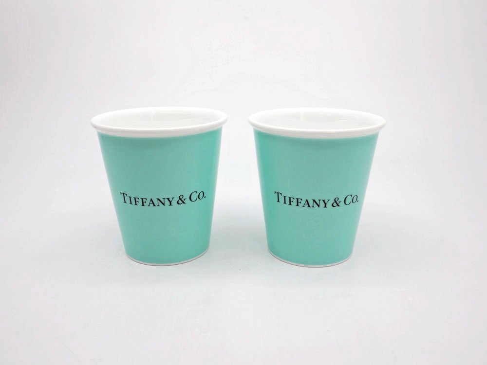 ティファニー Tiffany & Co. エブリデイオブジェクト Everyday Object ボーンチャイナ ペーパーカップ タンブラー 2客セット 296ml ●