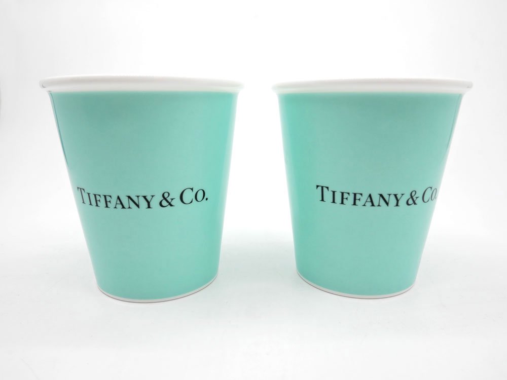 ティファニー Tiffany & Co. エブリデイオブジェクト Everyday Object ボーンチャイナ ペーパーカップ タンブラー 2客セット 296ml ●