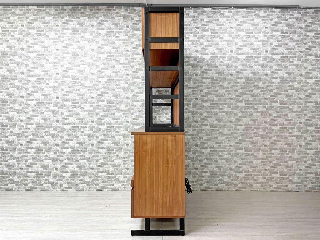 ウニコ unico ホクストン HOXTON キッチンボード 食器棚 W123cm ウォールナット材 インダストリアルスタイル ●