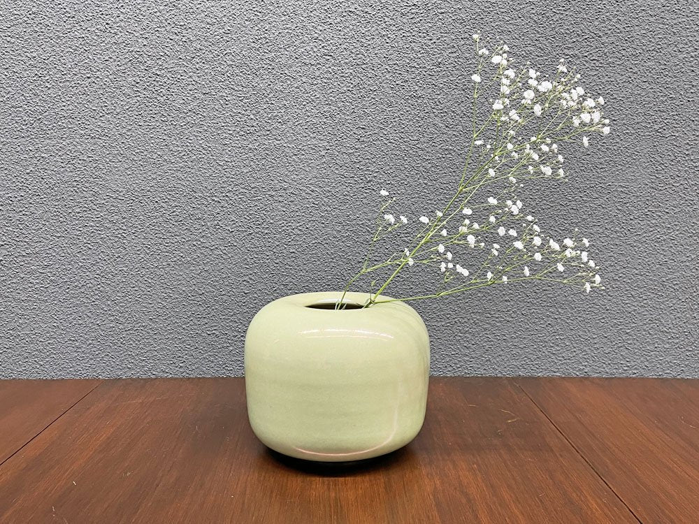 モバック Mobach ceramics フラワーベース 花瓶 ペールグリーン H16cm オランダ ダッチビンテージ ミッドセンチュリー ●