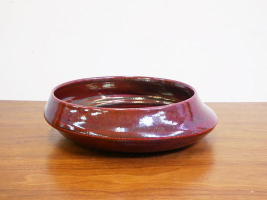 モバック Mobach ceramics フラワーボウル luster glaze レッド系 ラスター Φ28cm オランダ ダッチビンテージ ミッドセンチュリー ●