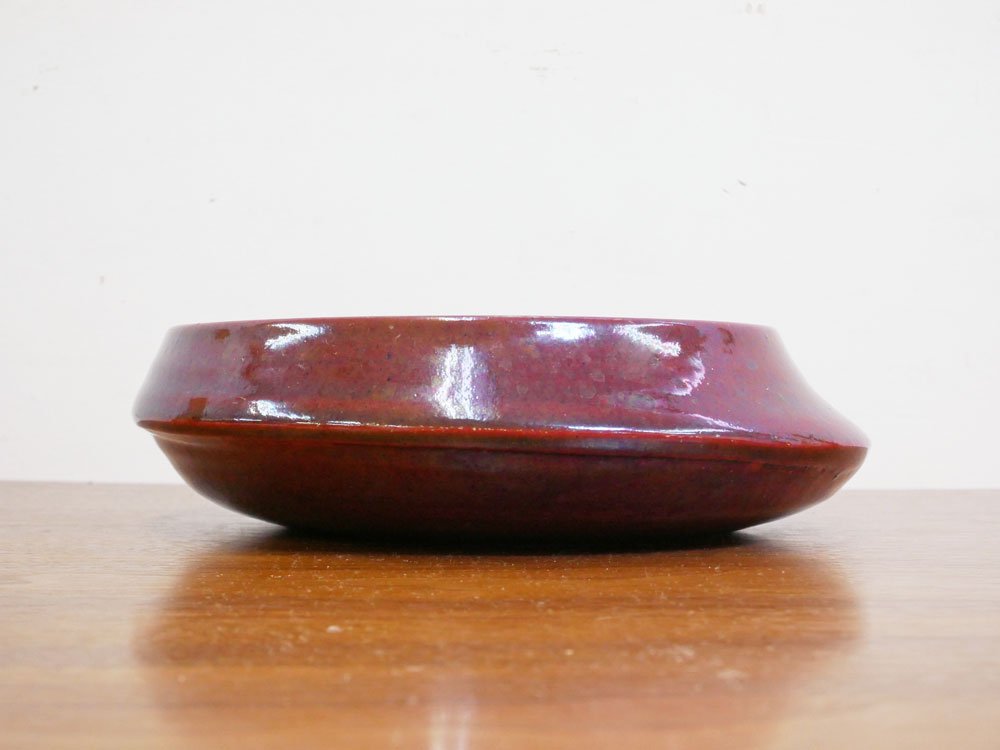 モバック Mobach ceramics フラワーボウル luster glaze レッド系 ラスター Φ28cm オランダ ダッチビンテージ ミッドセンチュリー ●