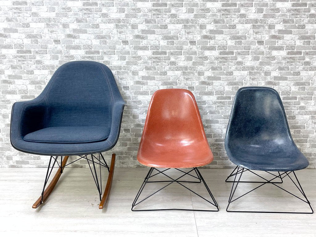 ハーマンミラー Herman Miller アームシェルチェア 2ndビンテージ FRP製 ルーズクッション ロッカーベース C&R イームズ ミッドセンチュリー 希少 ●