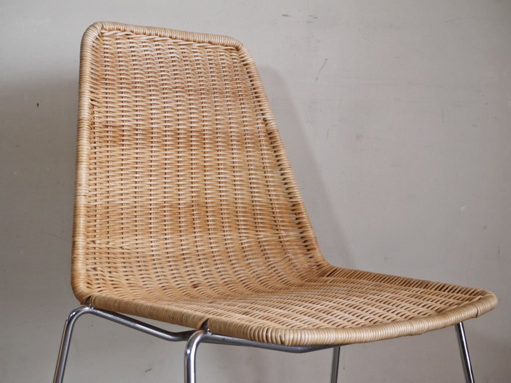 カンポ エ グラフィ Campo e Graffi バスケットチェア Basket Chair スタッキング ラタン イタリアンミッドセンチュリー ビンテージ B ■