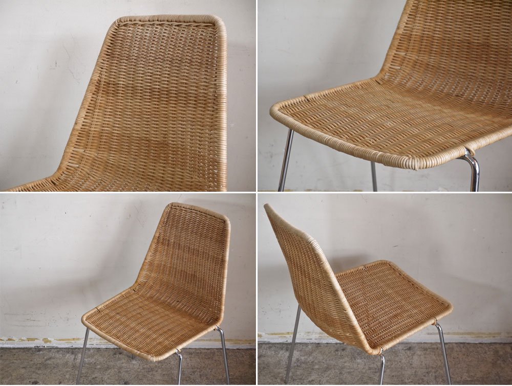 カンポ エ グラフィ Campo e Graffi バスケットチェア Basket Chair スタッキング ラタン イタリアンミッドセンチュリー ビンテージ B ■