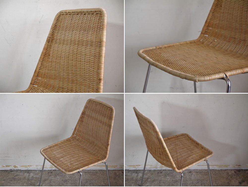 カンポ エ グラフィ Campo e Graffi バスケットチェア Basket Chair スタッキング ラタン イタリアンミッドセンチュリー ビンテージ A ■