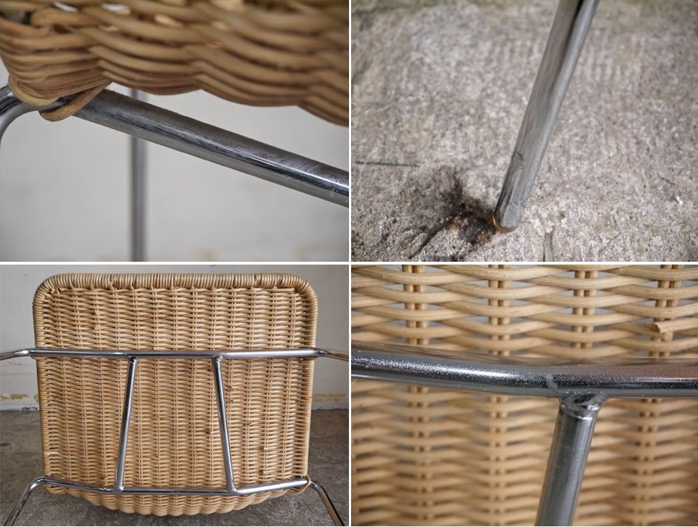 カンポ エ グラフィ Campo e Graffi バスケットチェア Basket Chair スタッキング ラタン イタリアンミッドセンチュリー ビンテージ A ■