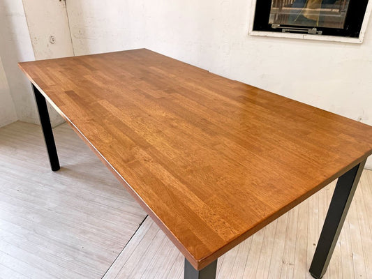 かなでもの KANADEMONO ORIGINALS THE TABLE ダイニングテーブル デスク ラバーウッド ナチュラル × Black Steel フラットタイプ 参考価格￥49,900- ★
