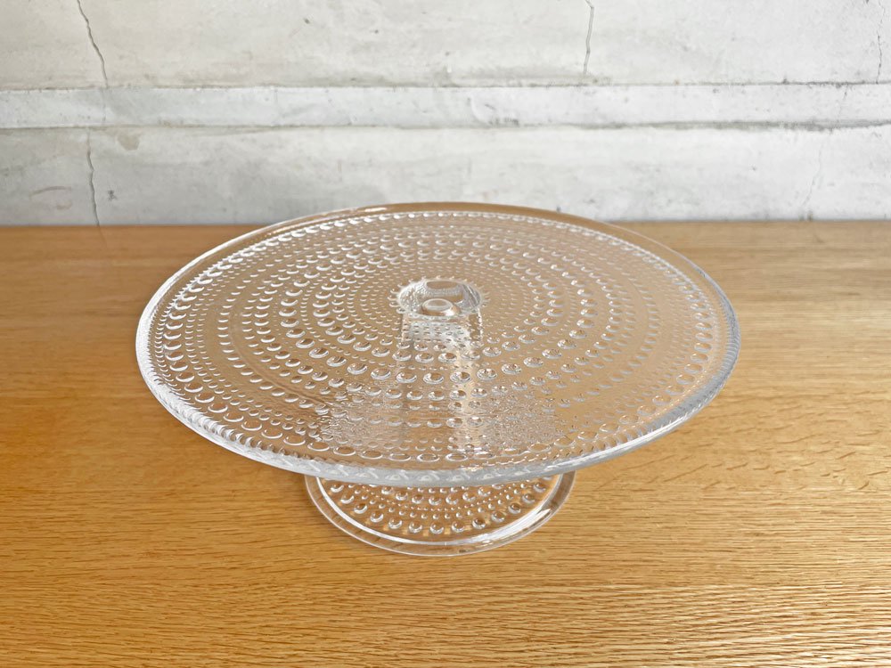 イッタラ iittala カステヘルミ Kastehelmi ケーキスタンド クリア オイバ・トイッカ Oiva Toikka フィンランド 北欧食器 箱付き ♪