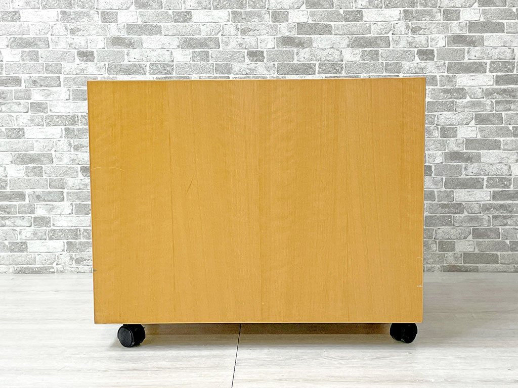 ラボファ Labofa ビーチ材 デスクキャビネット ワゴン ファイリングドロワー 2段 ファイル収納付 鍵付き デンマーク製 北欧家具 ●