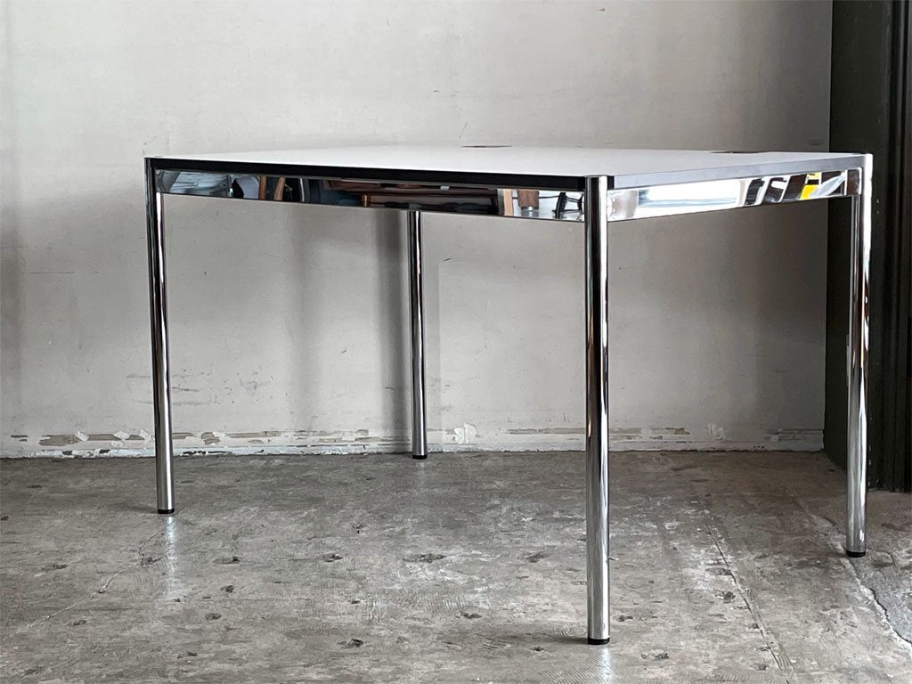 USMハラー USM Haller モジュラーファニチャー ハラーテーブル プラス ワークデスク W125cm ホワイトラミネート天板 アクセスポイント付き ■