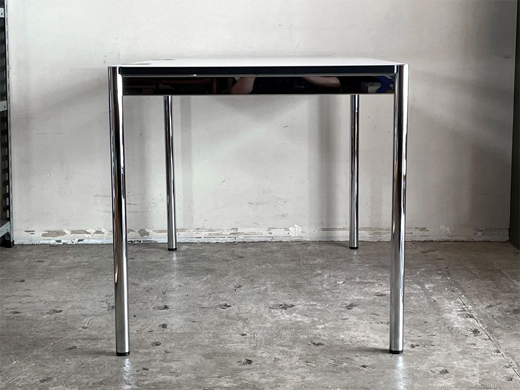 USMハラー USM Haller モジュラーファニチャー ハラーテーブル プラス ワークデスク W125cm ホワイトラミネート天板 アクセスポイント付き ■