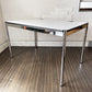 ユーエスエムハラー USM Haller モジュラーファニチャー ハラーテーブル プラス ホワイトラミネート天板 W125×D75cm アクセスポイント&高さ調節機能付 ◎
