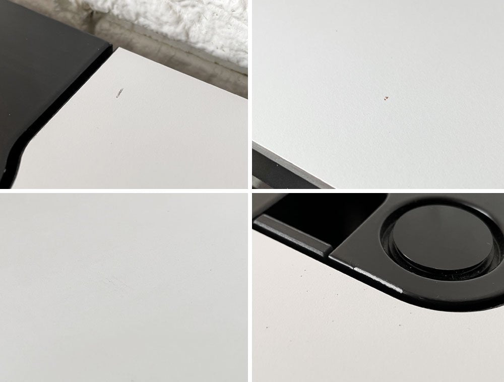 ユーエスエムハラー USM Haller モジュラーファニチャー ハラーテーブル プラス ホワイトラミネート天板 W125×D75cm アクセスポイント&高さ調節機能付 ◎