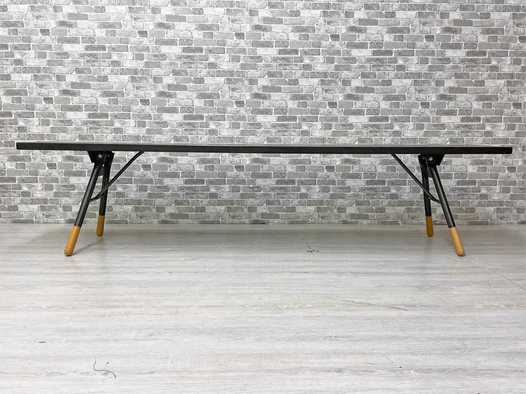 ロスタイン Lostine ブランデーワインベンチ Brandywine Bench W183cm オーク材×スチール インダストリアル アメリカ 参考定価10万円 ●