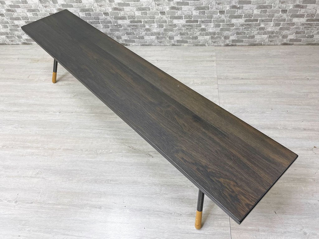 ロスタイン Lostine ブランデーワインベンチ Brandywine Bench W183cm オーク材×スチール インダストリアル アメリカ 参考定価10万円 ●