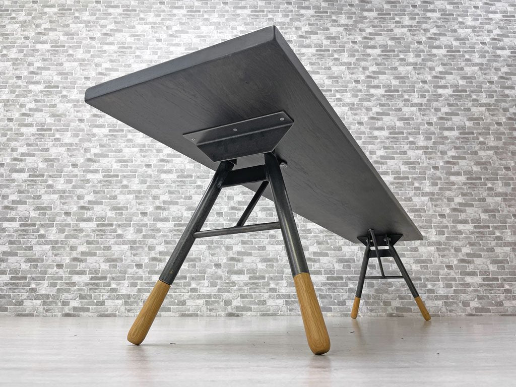 ロスタイン Lostine ブランデーワインベンチ Brandywine Bench W183cm オーク材×スチール インダストリアル アメリカ 参考定価10万円 ●