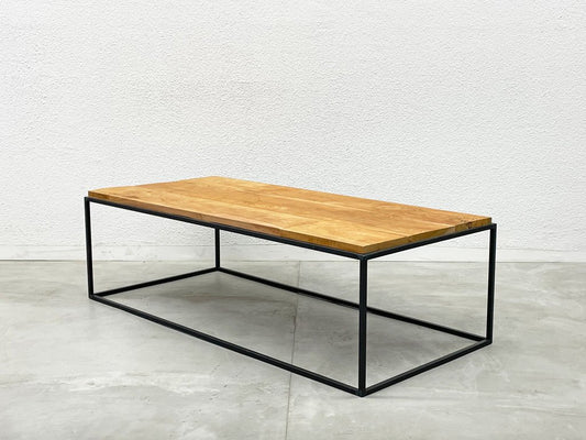 イデー IDEE フレームテーブル Frame Table 1200 アイアン × オールドチーク 無垢材 センターテーブル 無塗装 旧仕様 〓