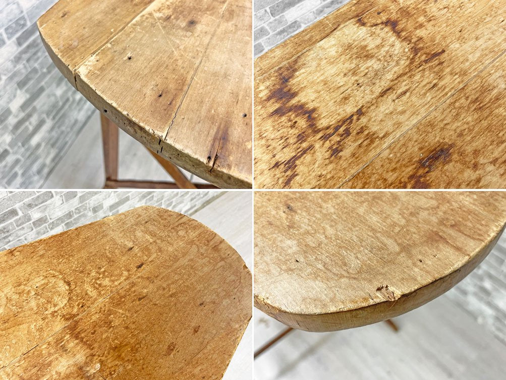 UKビンテージ Vintage アイロン台 折り畳み フォールディング パイン材 コンソール ハイテーブル 作業台 英国 ●