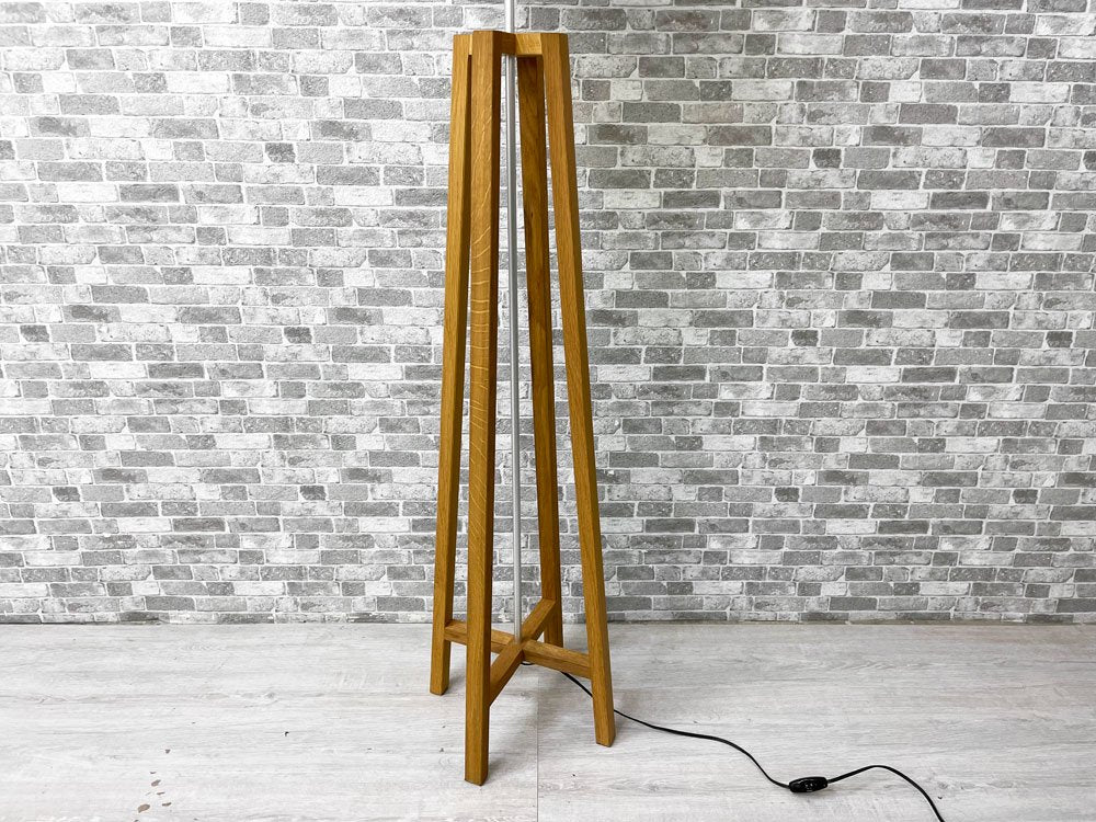 ザ・コンランショップ THE CONRAN SHOP クロスフロア ライトスタンド CROSS FLOOR LIGHT STAND オーク材 スチール 布地シェード 定価￥69,300- ●