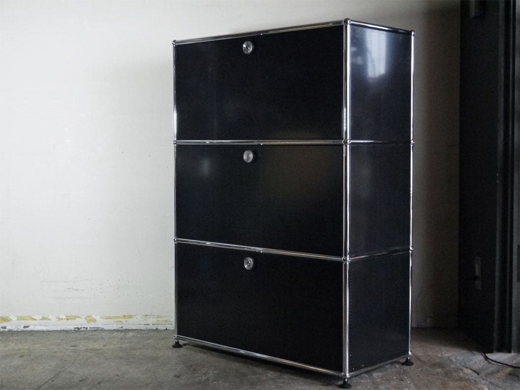 USMハラー USM Haller モジュラーファニチャー ハラーシステム キャビネット グラファイトブラック 1列3
段 フリッツ・ハラー ■