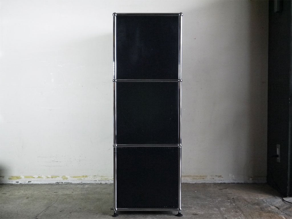 USMハラー USM Haller モジュラーファニチャー ハラーシステム キャビネット グラファイトブラック 1列3
段 フリッツ・ハラー ■
