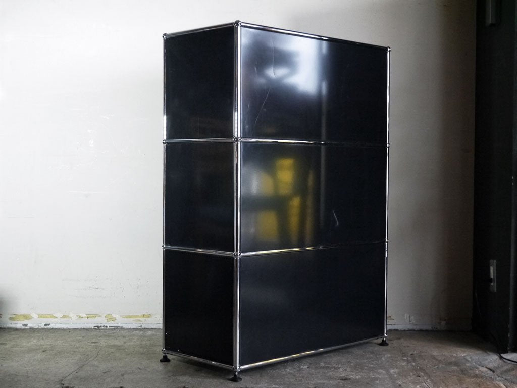 USMハラー USM Haller モジュラーファニチャー ハラーシステム キャビネット グラファイトブラック 1列3
段 フリッツ・ハラー ■