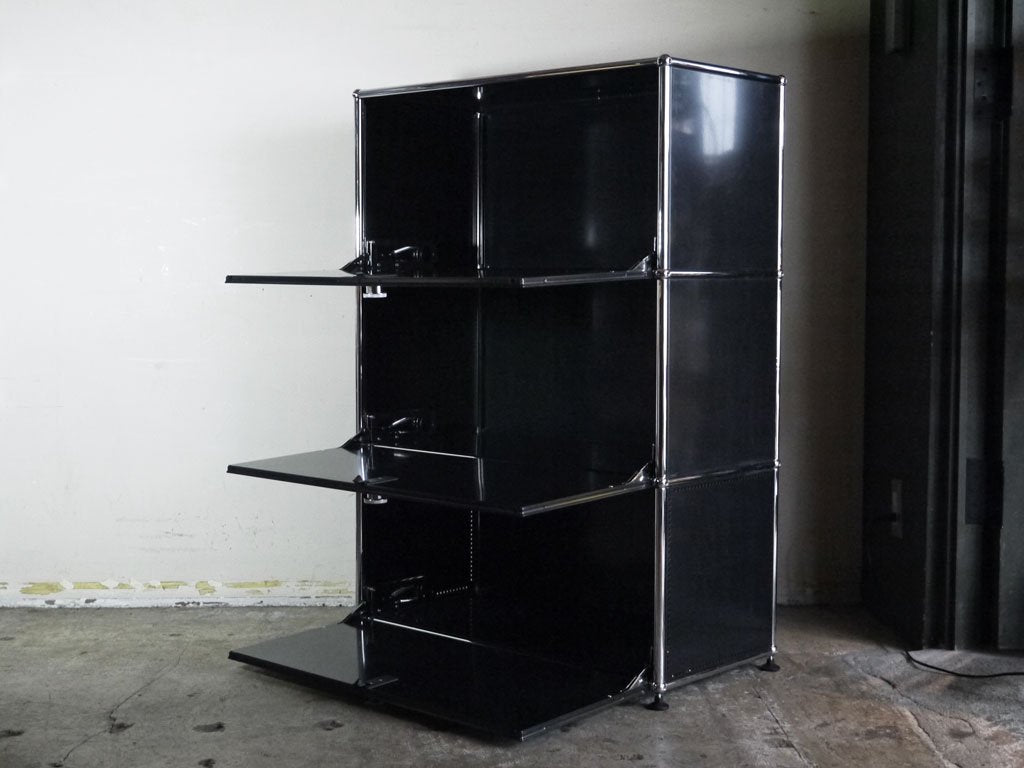 USMハラー USM Haller モジュラーファニチャー ハラーシステム キャビネット グラファイトブラック 1列3
段 フリッツ・ハラー ■