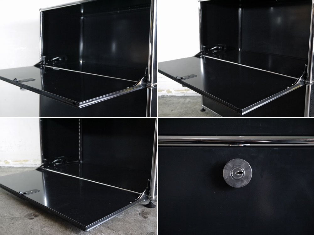 USMハラー USM Haller モジュラーファニチャー ハラーシステム キャビネット グラファイトブラック 1列3
段 フリッツ・ハラー ■