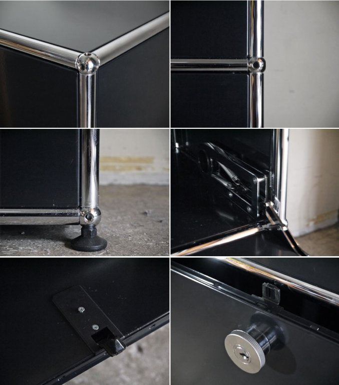 USMハラー USM Haller モジュラーファニチャー ハラーシステム キャビネット グラファイトブラック 1列3
段 フリッツ・ハラー ■