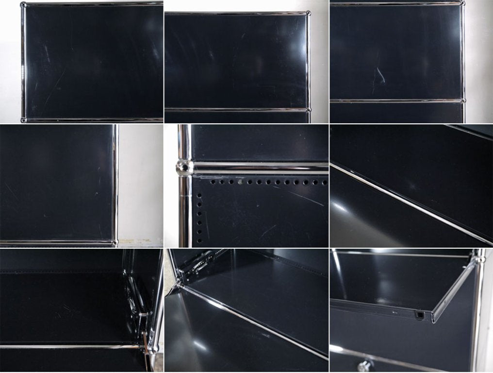 USMハラー USM Haller モジュラーファニチャー ハラーシステム キャビネット グラファイトブラック 1列3
段 フリッツ・ハラー ■