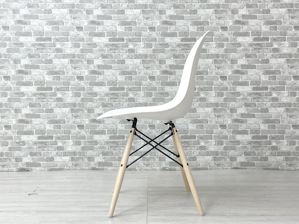 ハーマンミラー Herman Miller サイドシェルチェア ポリプロピレン ホワイト ドゥエル ダヴェルレッグ C&R イームズ ミッドセンチュリー A ●