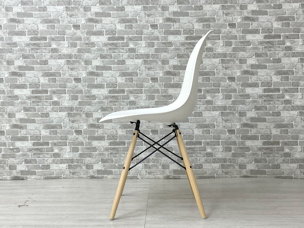 ハーマンミラー Herman Miller サイドシェルチェア ポリプロピレン ホワイト ドゥエル ダヴェルレッグ C&R イームズ ミッドセンチュリー B ●